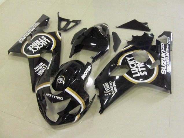 Carenagem Moto Suzuki GSXR 750 K4 2004-2005 - Preto Branco Lucky Strike Motul Carenagem Moto Suzuki GSXR 750 K4 2004-2005 - Preto Branco Lucky Strike Motul