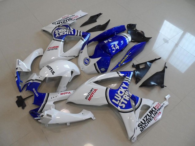 Carenagem Moto Suzuki GSXR 750 K6 2006-2007 - Azul Branco Lucky Strike Motul 34