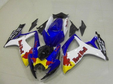 Carenagem Moto Suzuki GSXR 750 K6 2006-2007 - Azul Branco Red Bull