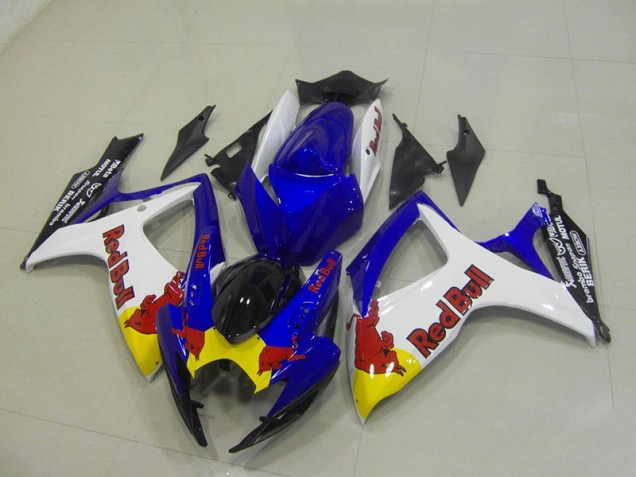Carenagem Moto Suzuki GSXR 750 K6 2006-2007 - Azul Branco Red Bull