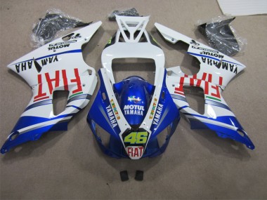 Carenagem Moto Yamaha R1 1998-1999 - Azul Branco Motul Fiat 46