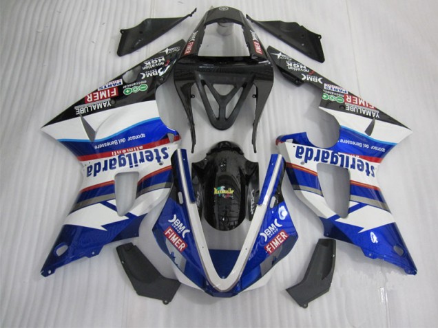 Carenagem Moto Yamaha R1 2000-2001 - Preto Branco Azul Santander Carenagem Moto Yamaha R1 2000-2001 - Preto Branco Azul Santander