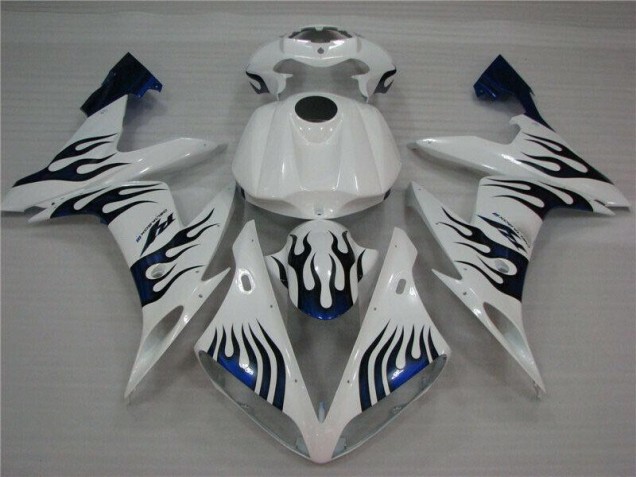 Carenagem Moto Yamaha R1 2004-2006 - Branco Azul Chama Carenagem Moto Yamaha R1 2004-2006 - Branco Azul Chama