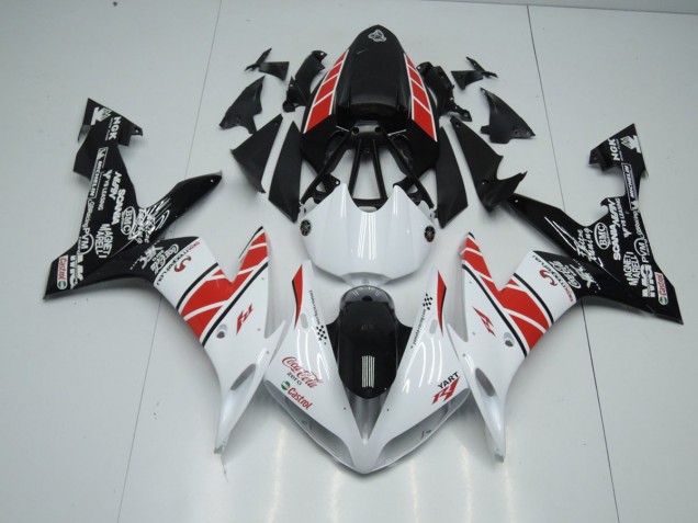 Carenagem Moto Yamaha R1 2004-2006 - Branco Preto Adesivos Carenagem Moto Yamaha R1 2004-2006 - Branco Preto Adesivos