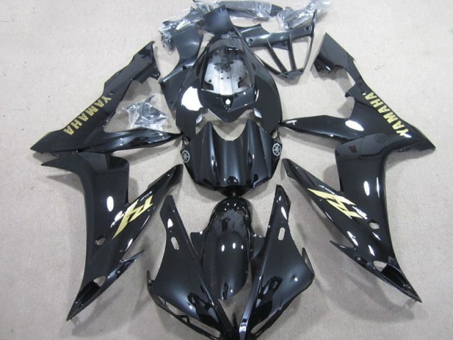 Carenagem Moto Yamaha R1 2004-2006 - Preto Branco Ouro Decalque