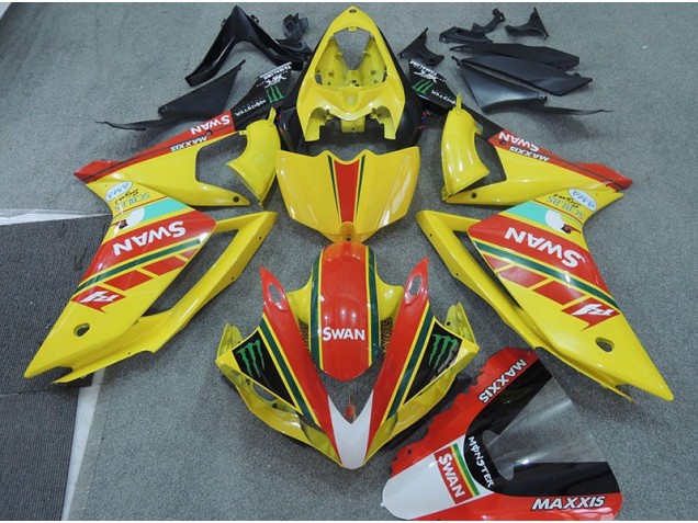 Carenagem Moto Yamaha R1 2007-2008 - Amarelo Vermelho Swan Carenagem Moto Yamaha R1 2007-2008 - Amarelo Vermelho Swan
