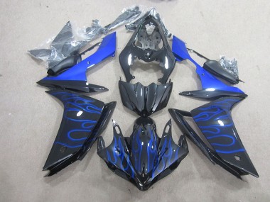 Carenagem Moto Yamaha R1 2007-2008 - Preto Azul Chama