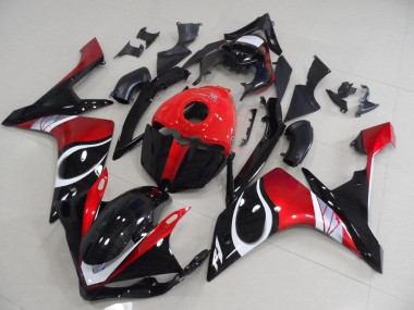 Carenagem Moto Yamaha R1 2007-2008 - Preto Vermelho Brilhante