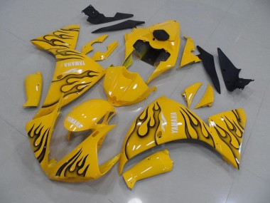 Carenagem Moto Yamaha R1 2009-2011 - Amarelo Preto Chama