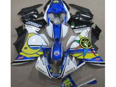 Carenagem Moto Yamaha R1 2009-2011 - Azul Branco Amarelo 46
