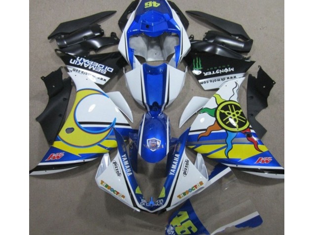 Carenagem Moto Yamaha R1 2009-2011 - Azul Branco Amarelo 46 Carenagem Moto Yamaha R1 2009-2011 - Azul Branco Amarelo 46