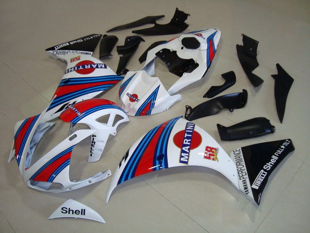 Carenagem Moto Yamaha R1 2009-2011 - Branco Preto Martini Carenagem Moto Yamaha R1 2009-2011 - Branco Preto Martini
