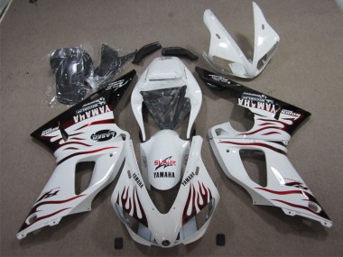 Carenagem Moto Yamaha R1 2009-2011 - Branco Preto Vermelho Tubarão