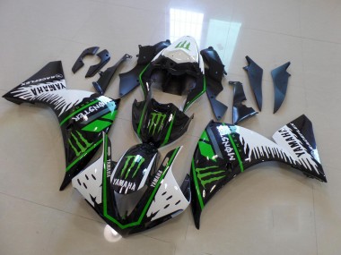 Carenagem Moto Yamaha R1 2009-2011 - Branco Verde Grande Monster