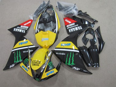 Carenagem Moto Yamaha R1 2009-2011 - Preto Amarelo Motul Monster