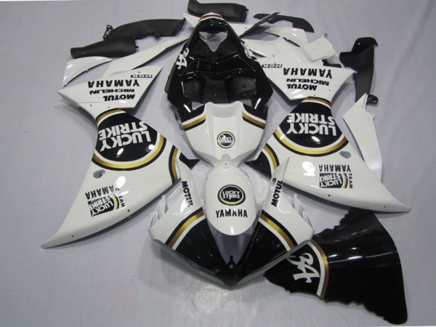 Carenagem Moto Yamaha R1 2009-2011 - Preto Branco Lucky Strike