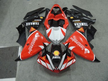 Carenagem Moto Yamaha R1 2009-2011 - Preto Branco Santander Vermelho