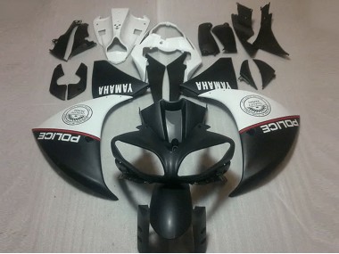 Carenagem Moto Yamaha R1 2009-2011 - Preto Fosco Branco