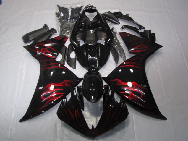 Carenagem Moto Yamaha R1 2009-2011 - Preto Vermelho Chama Carenagem Moto Yamaha R1 2009-2011 - Preto Vermelho Chama