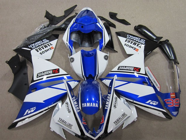 Carenagem Moto Yamaha R1 2012-2014 - Azul Branco Pizzoli
