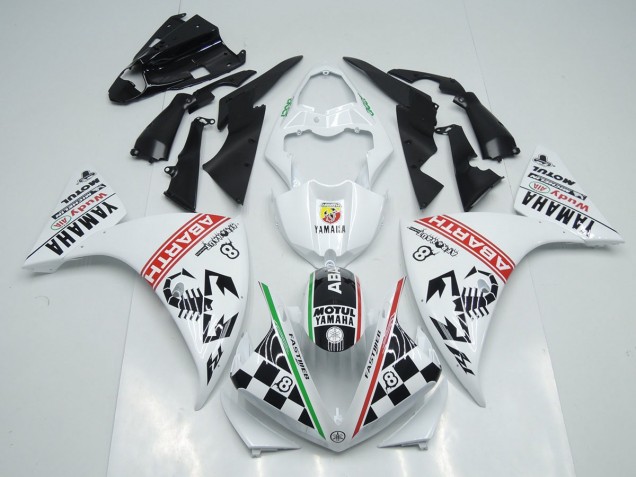 Carenagem Moto Yamaha R1 2012-2014 - Branco Preto Abrath Carenagem Moto Yamaha R1 2012-2014 - Branco Preto Abrath