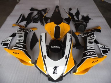 Carenagem Moto Yamaha R1 2015-2019 - Amarelo Branco Preto