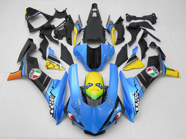 Carenagem Moto Yamaha R1 2015-2019 - Azul Amarelo Tubarão Carenagem Moto Yamaha R1 2015-2019 - Azul Amarelo Tubarão