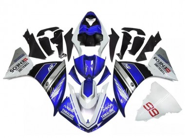 Carenagem Moto Yamaha R1 2015-2019 - Branco Azul Prata