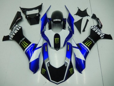 Carenagem Moto Yamaha R1 2015-2019 - Preto Azul Monster