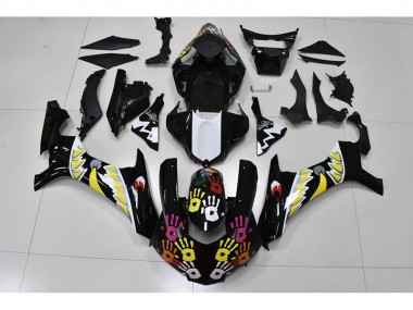 Carenagem Moto Yamaha R1 2015-2019 - Preto Branco