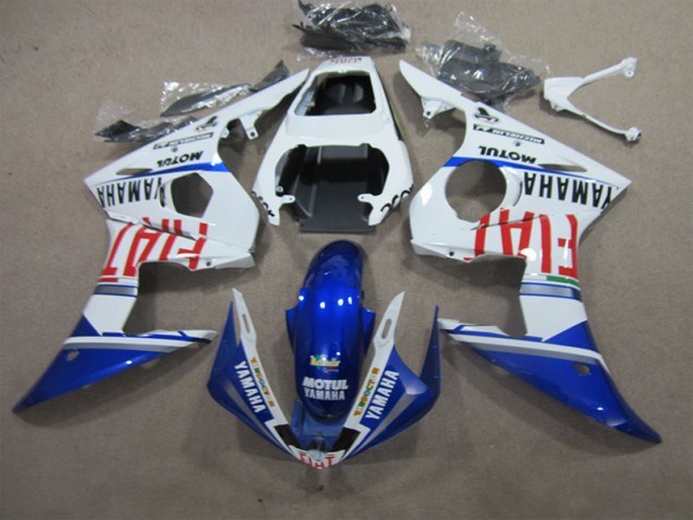 Carenagem Moto Yamaha R6 2003-2005 - Branco Azul Motul Fiat Carenagem Moto Yamaha R6 2003-2005 - Branco Azul Motul Fiat