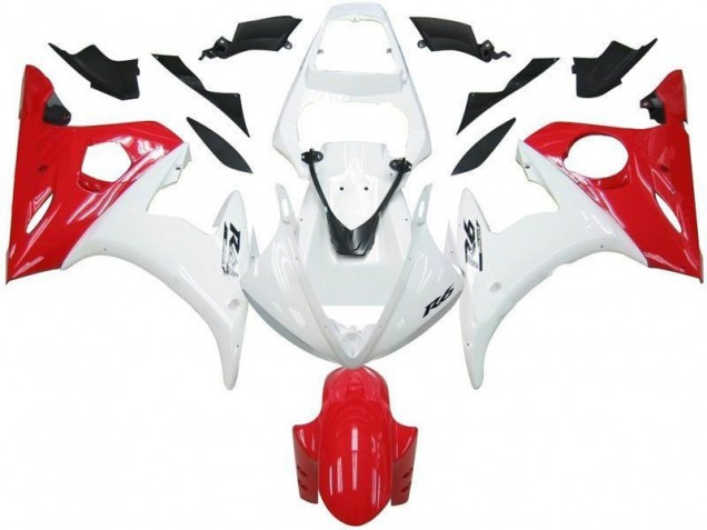 Carenagem Moto Yamaha R6 2003-2005 - Branco Vermelho Carenagem Moto Yamaha R6 2003-2005 - Branco Vermelho