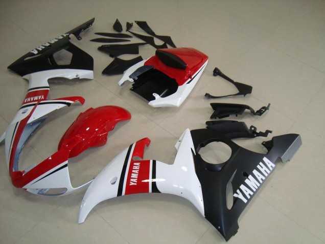 Carenagem Moto Yamaha R6 2003-2005 - Vermelho Branco Preto Fosco Carenagem Moto Yamaha R6 2003-2005 - Vermelho Branco Preto Fosco
