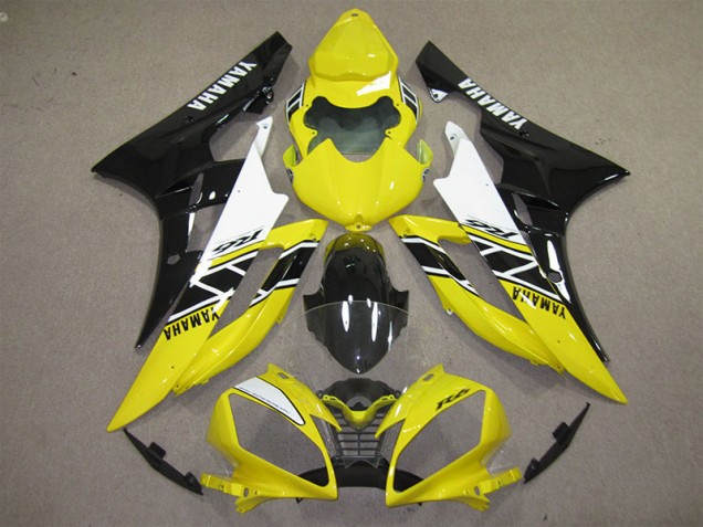 Carenagem Moto Yamaha R6 2006-2007 - Amarelo Preto Decalque Carenagem Moto Yamaha R6 2006-2007 - Amarelo Preto Decalque