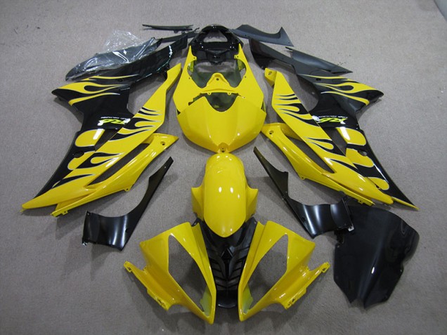 Carenagem Moto Yamaha R6 2008-2016 - Amarelo Preto Chama Carenagem Moto Yamaha R6 2008-2016 - Amarelo Preto Chama