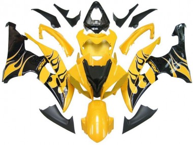 Carenagem Moto Yamaha R6 2008-2016 - Amarelo Preto Chama R6