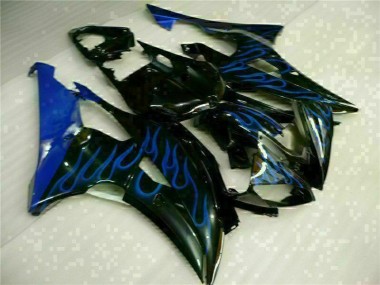 Carenagem Moto Yamaha R6 2008-2016 - Azul Chama Preto