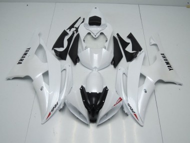 Carenagem Moto Yamaha R6 2008-2016 - Branco Pérola & Vermelho Adesivo