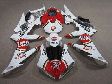 Carenagem Moto Yamaha R6 2008-2016 - Vermelho Branco Lucky Strike