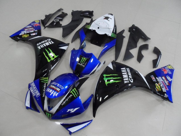 Carenagem & Plástico Moto Yamaha R1 2009-2011 - Azul Preto Monster Carenagem & Plástico Moto Yamaha R1 2009-2011 - Azul Preto Monster