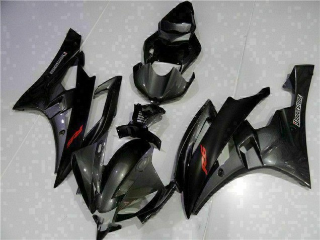 Kit Carenagem Moto Yamaha R6 2006-2007 - Cinzento Preto Kit Carenagem Moto Yamaha R6 2006-2007 - Cinzento Preto