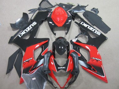 Injeção Kit Carenagem Moto Suzuki GSXR 1000 K5 2005-2006 - Preto Vermelho