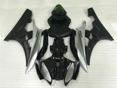 Injeção Kit Carenagem Moto Yamaha R6 2006-2007 - Prata Preto
