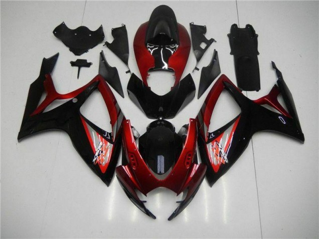 Injeção Kit Carenagem Suzuki GSXR 600 / 750 K6 2006-2007 - Vermelho Preto Injeção Kit Carenagem Suzuki GSXR 600 / 750 K6 2006-2007 - Vermelho Preto