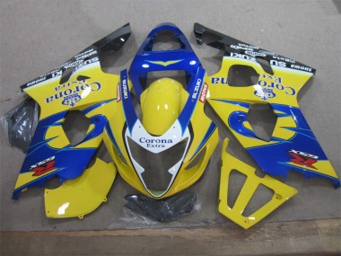 Kit Carenagem Moto Suzuki GSXR 600 K4 2004-2005 - Amarelo Azul Corona Extra