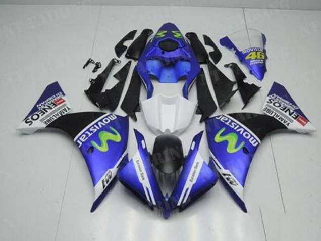 Kit Carenagem Moto Yamaha R1 2012-2014 - Azul Branco Preto Kit Carenagem Moto Yamaha R1 2012-2014 - Azul Branco Preto