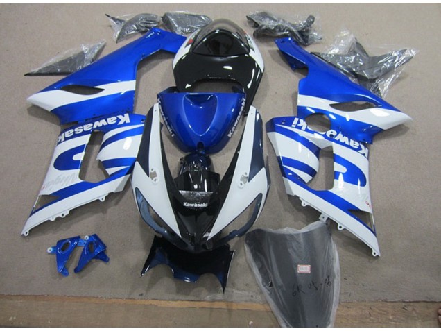 Kit Completo Carenagem Moto Kawasaki ZX6R 2005-2006 - Azul Branco Kit Completo Carenagem Moto Kawasaki ZX6R 2005-2006 - Azul Branco