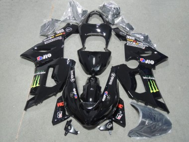 Kit Completo Carenagem Moto Kawasaki ZX6R 2005-2006 - Preto 3M Touch4 Monster