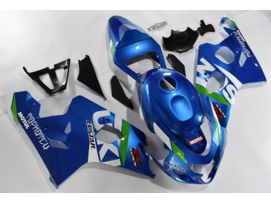 Kit Completo Carenagem Moto Suzuki GSXR 600 / 750 K4 2004-2005 - Azul Branco