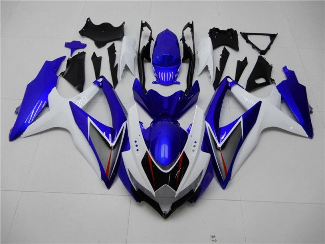 Kit Completo Carenagem Moto Suzuki GSXR 600 / 750 K8 2008-2010 - Branco Azul Kit Completo Carenagem Moto Suzuki GSXR 600 / 750 K8 2008-2010 - Branco Azul